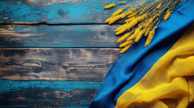 Celebrate ukrainian independence day with symbolic flag, doves, and cultural elements for peace
