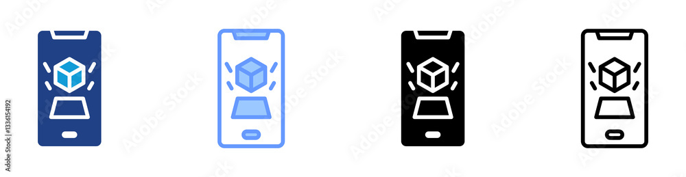 Aufkleber ar icon set multiple style collection
