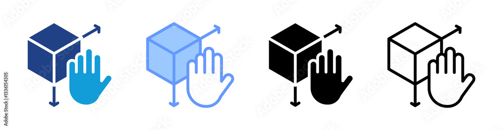 Poster Mixed Reality icon set multiple style collection