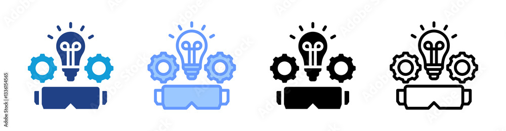 Poster Spatial Cognition icon set multiple style collection