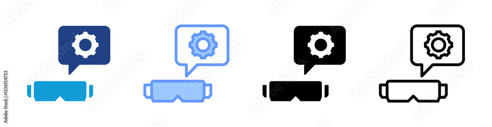 Poster Spatial Reasoning icon set multiple style collection