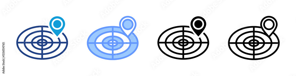 Poster Tracking icon set multiple style collection