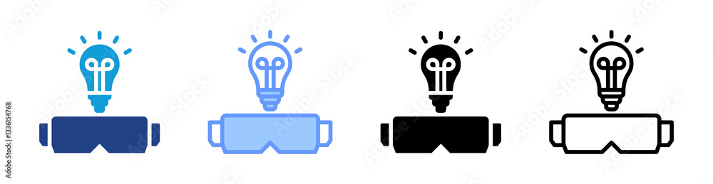 Aufkleber Spatial Intelligence icon set multiple style collection