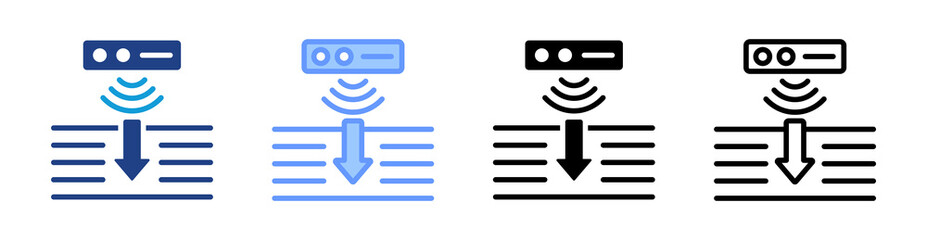 Depth Sensing icon set multiple style collection