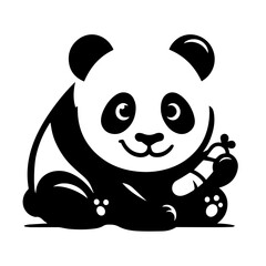 panda silhouette vector isolated on white background cute panda vector artwork and illustration