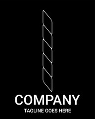 Minimalist Vector Outline Logo of number 1. Construction style number logo. This design is perfect for T-shirts, construction, architecture, sports, motorsport, etc. Alphabet for kids to color.