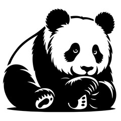 panda silhouette vector isolated on white background cute panda vector artwork and illustration