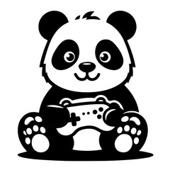 panda silhouette vector isolated on white background cute panda vector artwork and illustration