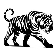 Black tiger silhouettes vector illustration tiger head icon tigers - wild animals, vector design of tigers isolated on white background