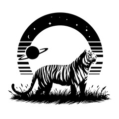 Black tiger silhouettes vector illustration tiger head icon tigers - wild animals, vector design of tigers isolated on white background