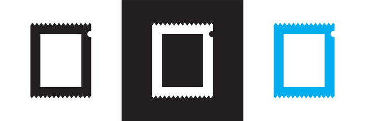 Packet soluble powder icon . Vector illustration. isolated on white and black background. EPS 10