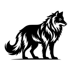 Wolf vector illustration for logo or design wolf silhouette howling wolf - vector illustration Wolf silhouette vector art illustration
