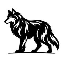 Wolf vector illustration for logo or design wolf silhouette howling wolf - vector illustration Wolf silhouette vector art illustration