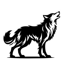 Wolf vector illustration for logo or design wolf silhouette howling wolf - vector illustration Wolf silhouette vector art illustration