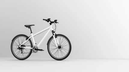 Fototapeta premium Classic white bicycle timeless ride with black accents and durable spokes