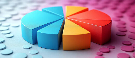 Obraz premium colorful pie chart representing financial statistics on gradient background