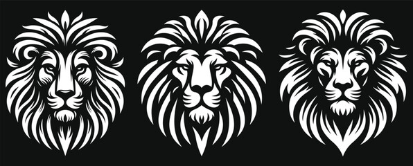 Fototapeta premium Lion Head Logo and Lion Head tattoo, face, leo, leon, king, lion head, Africa