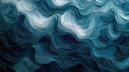 Obraz premium Abstract Waves Formation in Shades of Blue and White with Fluid Movement and Textures