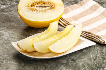 Sweet juicy ripe melon slices