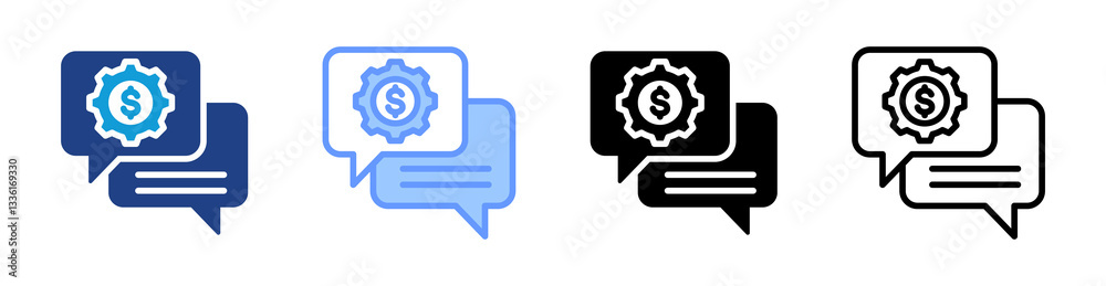 Poster communication icon set multiple style collection