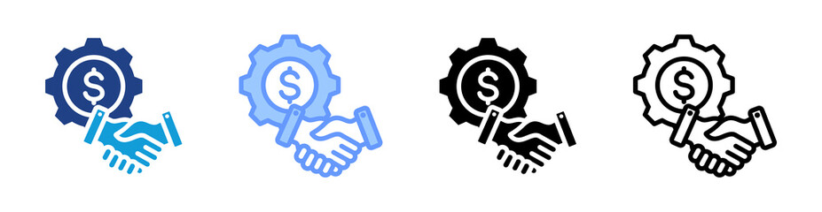 Collaboration icon set multiple style collection