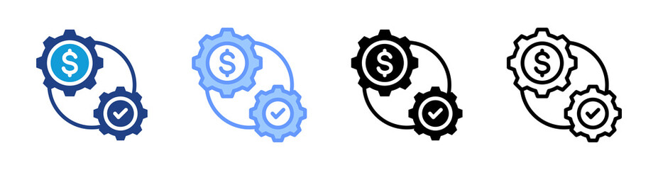 Execution icon set multiple style collection