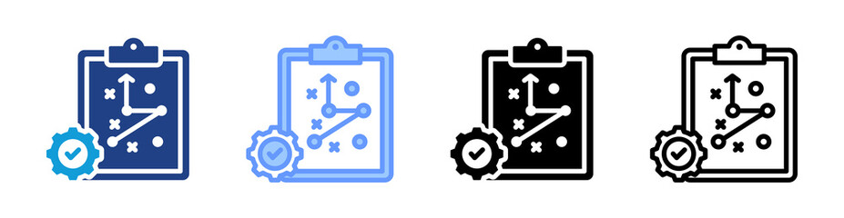 Strategy Execution icon set multiple style collection