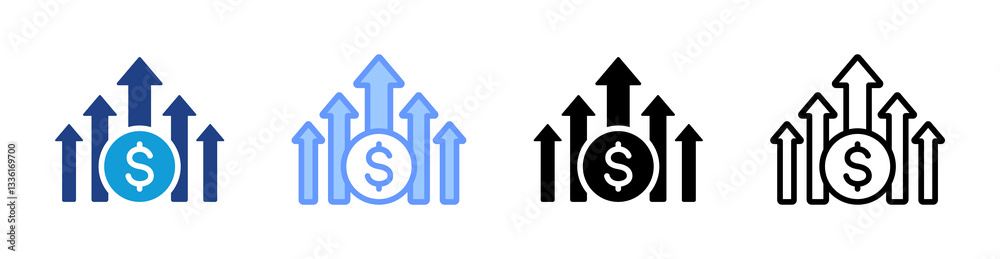 Poster competitive advantage icon set multiple style collection
