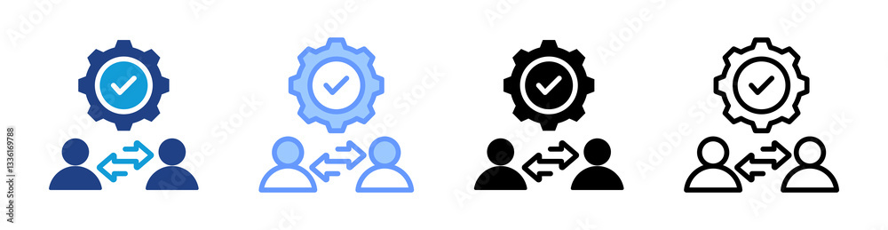 Poster Crm icon set multiple style collection