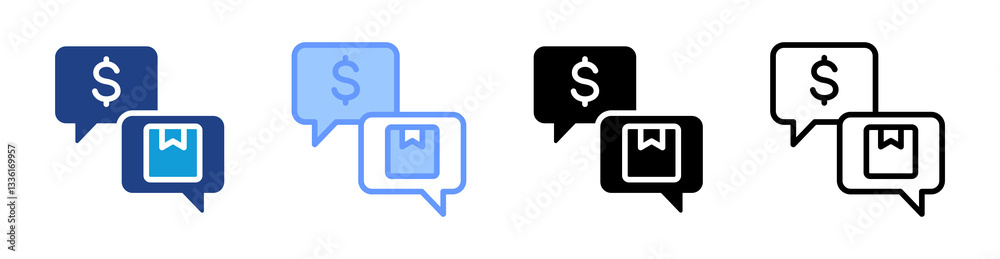 Poster negotiation icon set multiple style collection
