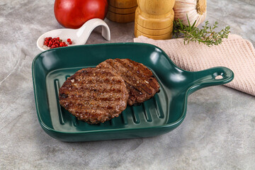 Grilled beef burger cutlet minced meat