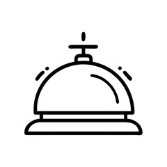 Obraz premium Hotel bell editable outline icon.