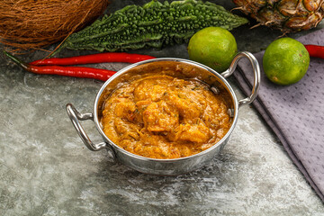 Indian prawn masala with spices