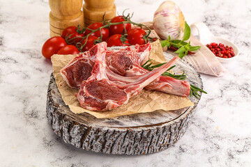 Raw Rack of Lamb for cooking