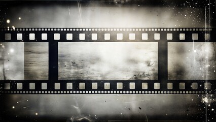 Vintage Filmstrip Background with Sepia Tones and Starry Effects. Old Filmstrip Overlay with Sepia and Star Effects.