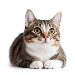 Obraz premium Cat on white background pet 