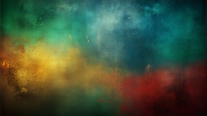 Vibrant Grunge Background with Green and Red Hues. Colorful Grunge Texture. Distressed Artistic Grunge Surface.