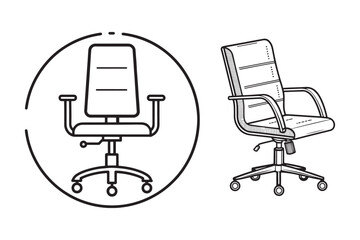 This vector icon of a chair represents various types of seating, ideal for illustrating interior design concepts and furniture catalogs.