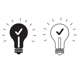 lamp bulb idea icon. vector lightbulb creativity concept outline modern design isolated on white background . 1176