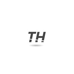 Logo TH letters initials with shadow