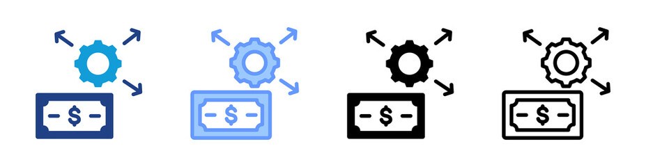 Capacity icon set multiple style collection