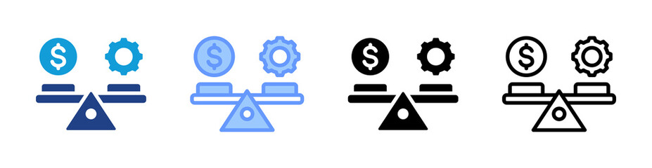 Financial Stability icon set multiple style collection