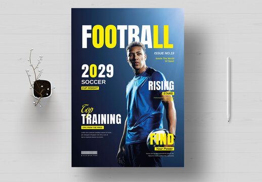 Football Soccer Sports Cover Magazine Template