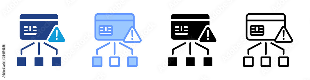 Poster credit risk icon set multiple style collection