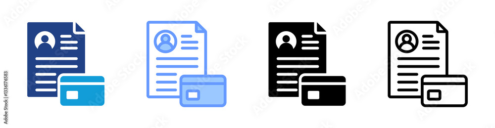 Poster Credit Profile icon set multiple style collection