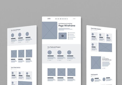 Modern Architecture Landing Page Wireframe Design