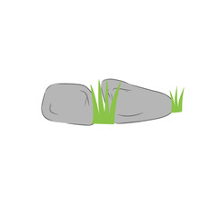 vector stone with grass