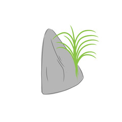 vector stone with grass