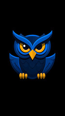 Obraz premium Stylized blue owl illustration