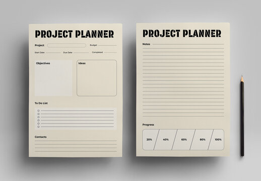 Project Planner Design Template Layout
